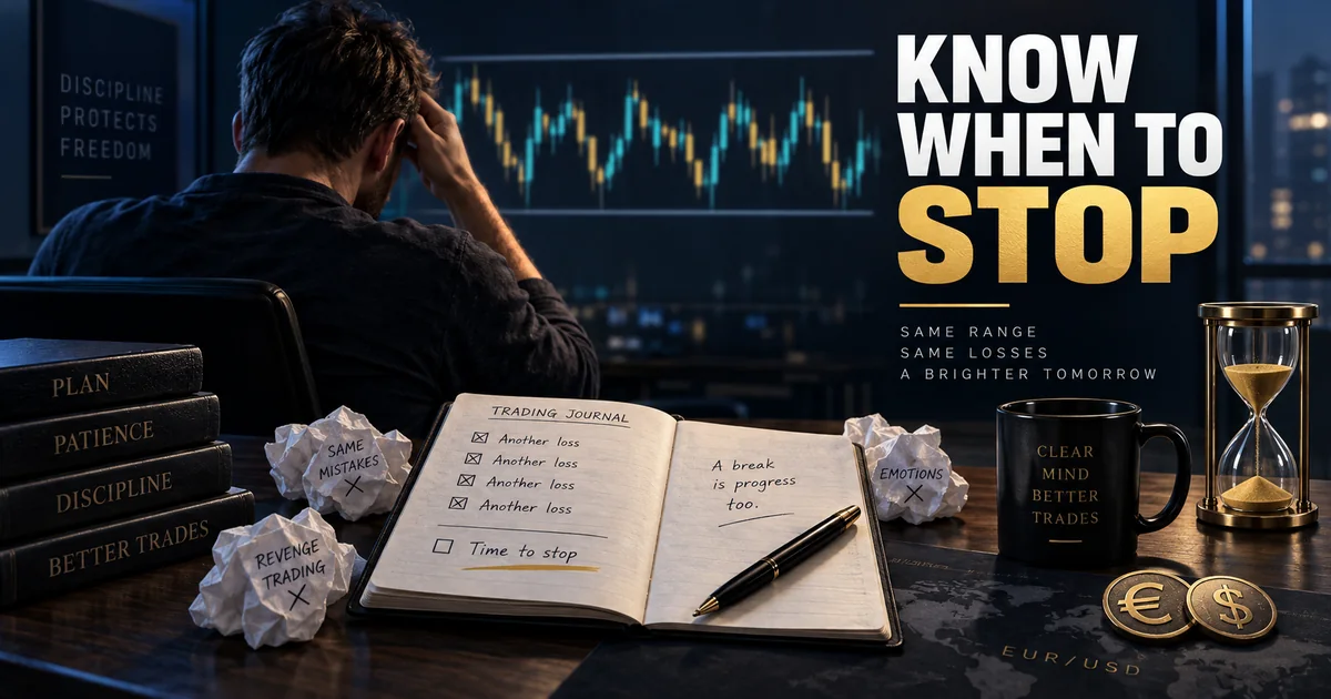 EURUSD trade journal editorial cover about leaving a ranging pair alone after one or two stop losses